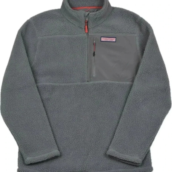 Vineyard Vines Gray Half-Zip Fleece Jacket SMALL - Picture 1 of 5